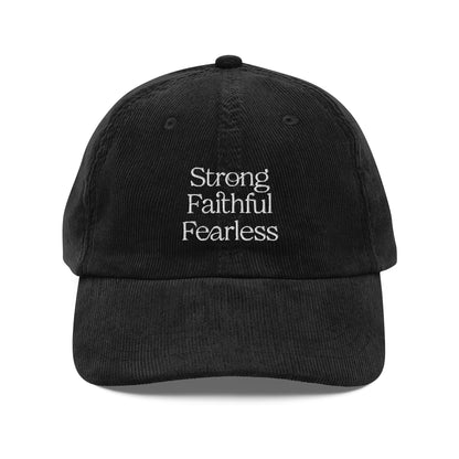 Strong Faithful Fearless Vintage Corduroy Cap - Joyful Grace