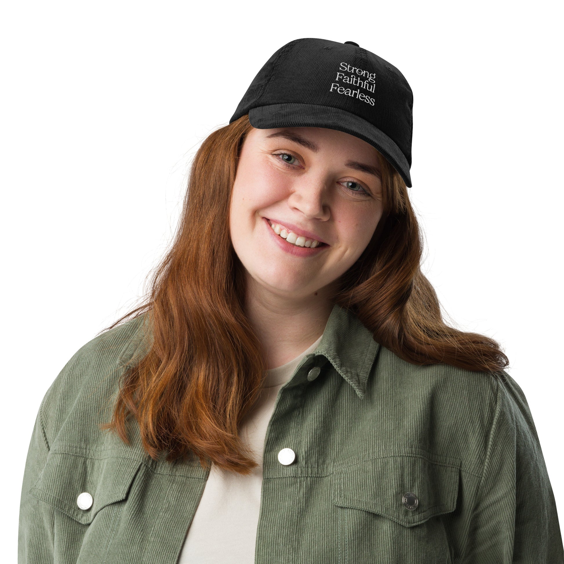 Strong Faithful Fearless Vintage Corduroy Cap - Joyful Grace