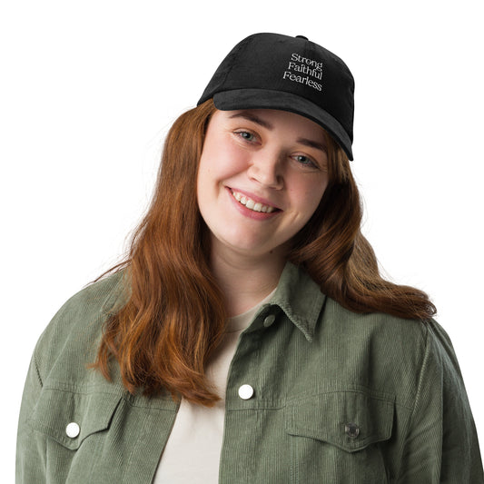 Strong Faithful Fearless Vintage Corduroy Cap - Joyful Grace